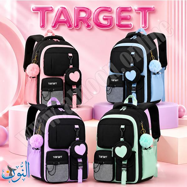 حقيبة صبايا مدرسية مع جزدان و تعليقة TARGET