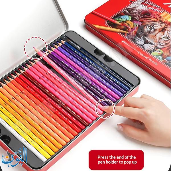 طقم الوان خشب احترافية في علبة معدنية للرسم التفصيلي ماريس