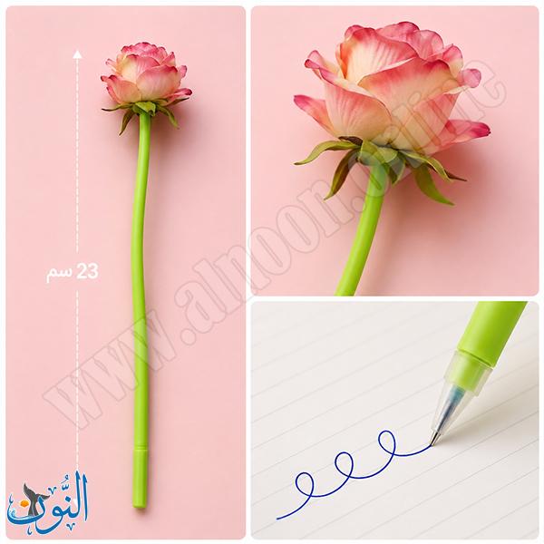 قلم حبر ازرق شكل وردة