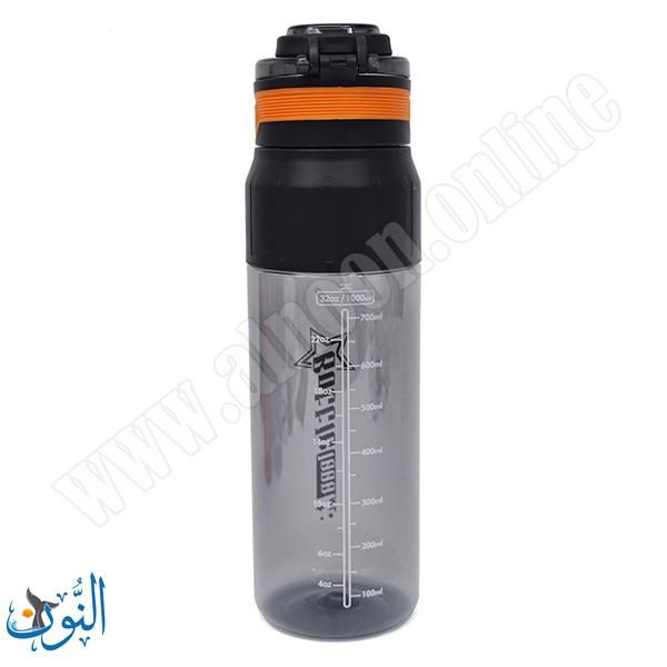 مطرة بلاستيك رياضية اسود شفاف 1 لتر