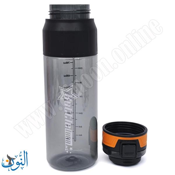مطرة بلاستيك رياضية اسود شفاف 1 لتر