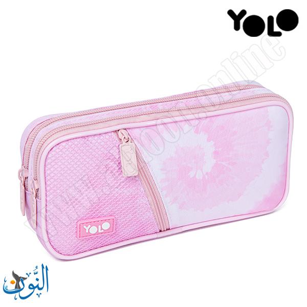 مقلمة 2 سحاب و شبك خارجي زهري مموج YOLO