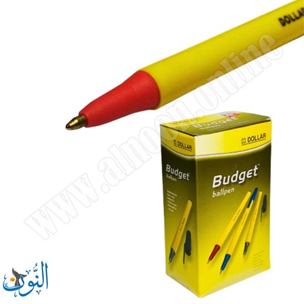علبة 50 قلم حبر جاف احمر DOLLAR Budget