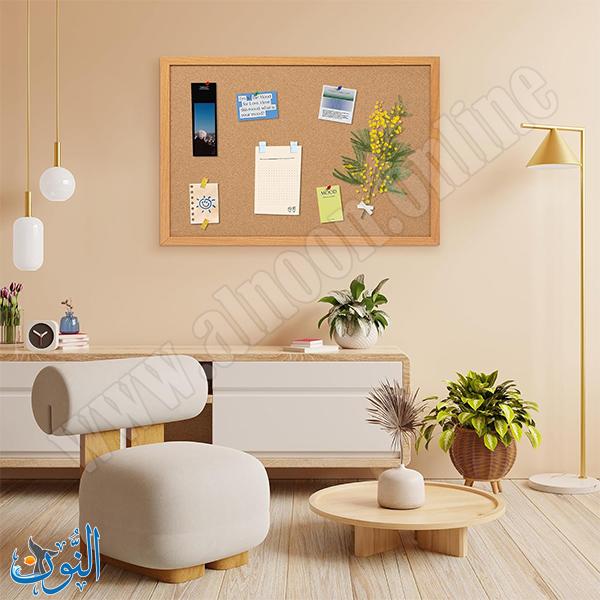 لوحة إعلانات فلين إطار خشبي 40×60 سم