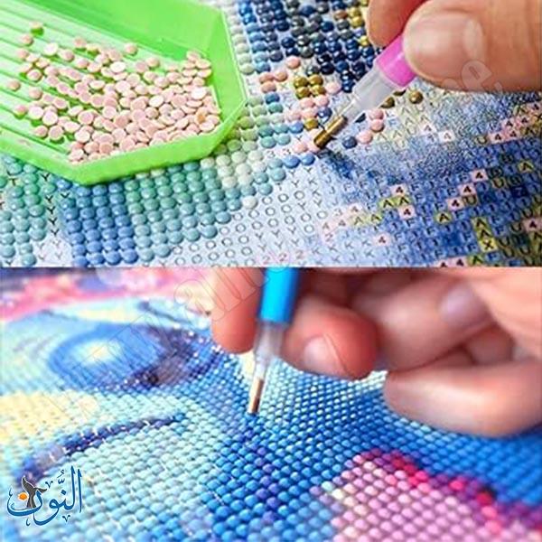 لوحة ماسية مع اطار خشبي قياس 40×50سم
