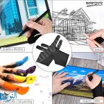 قفاز رسم أسود بأصبعين