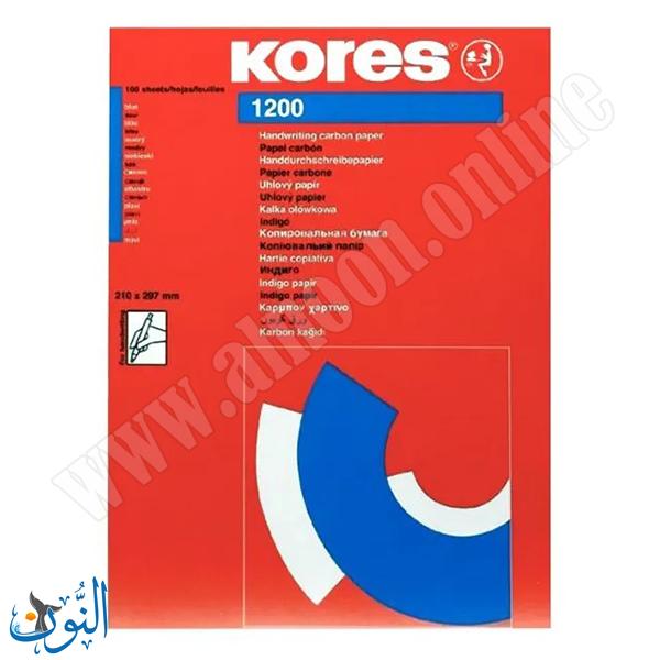 ورق كربون ازرق 100 قطعة Kores 1200