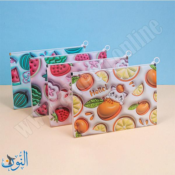 ملف سحاب بلاستيك رسومات فواكه ثلاثية الابعاد