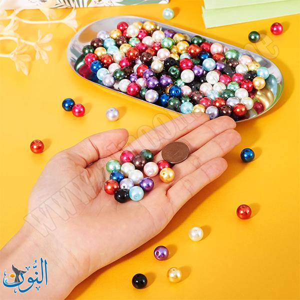 خرز بلاستيك لميع دائري 8 ملم 5 غم