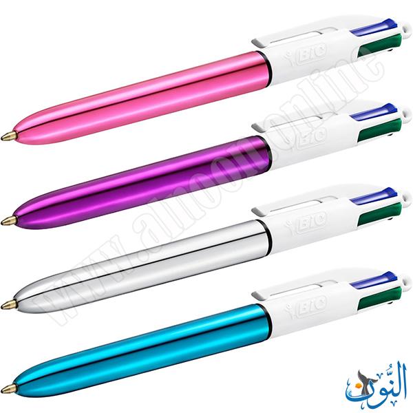 قلم حبر جاف 4 لون BIC SHINE