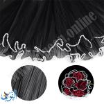 قماش تول مزخرف بحواف لؤلؤية