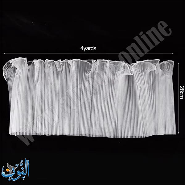 قماش تول مزخرف بحواف لؤلؤية