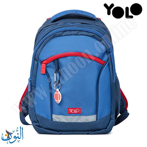 حقيبة مدرسية 2 في 1  كحلي و احمر YOLO