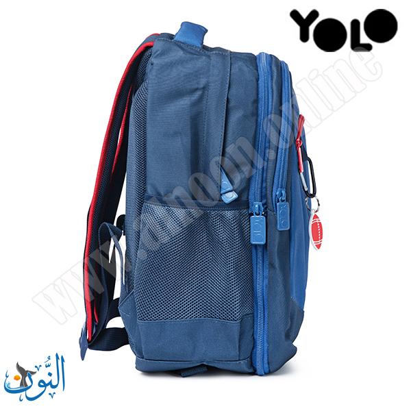 حقيبة مدرسية 2 في 1  كحلي و احمر YOLO