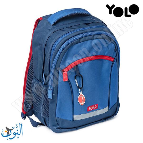 حقيبة مدرسية 2 في 1  كحلي و احمر YOLO