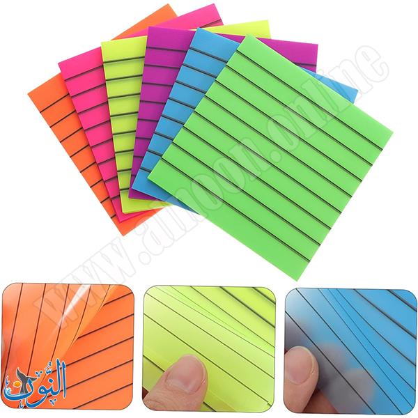 ورق ملاحظات لاصق شفاف مسطر قياس 75*75 ملم