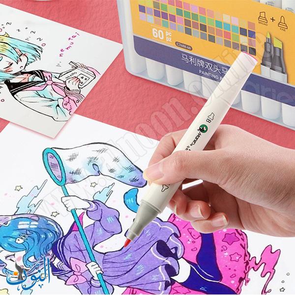 أقلام تحديد كحولي مزدوجة الرأس احترافية مع علبة قوية ماريس