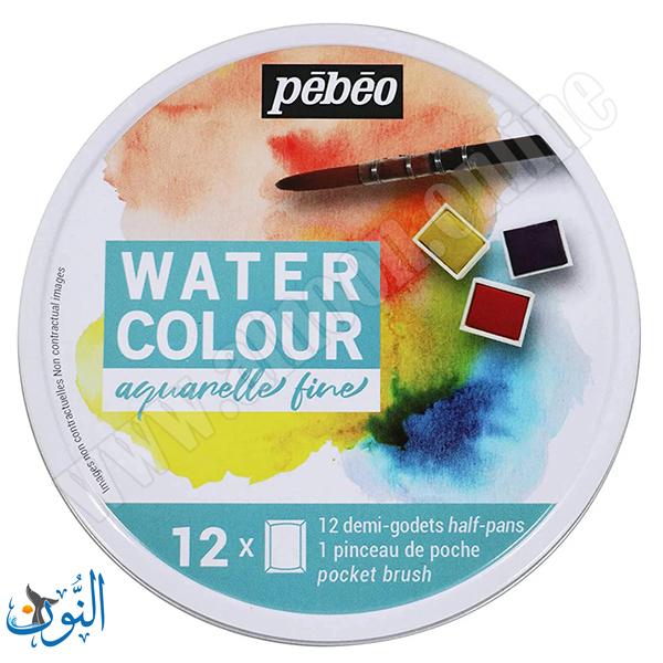 الوان مائية أقراص علبة دائرية 12 لون pebeo Acuarela