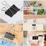 ملاقط ورق اسود 12 قطعة