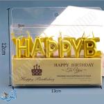 شمع للكعك لون واحد HAPPY BITHDAY