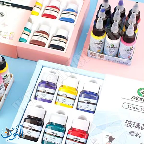 طقم الوان زجاج شفاف 30 مل ماريس