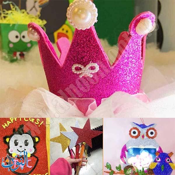 ورق اسفنجي لامع و لاصق ذاتي مجموعة 10 ورقات قياس A4