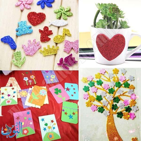 ورق اسفنجي لامع و لاصق ذاتي مجموعة 10 ورقات قياس A4