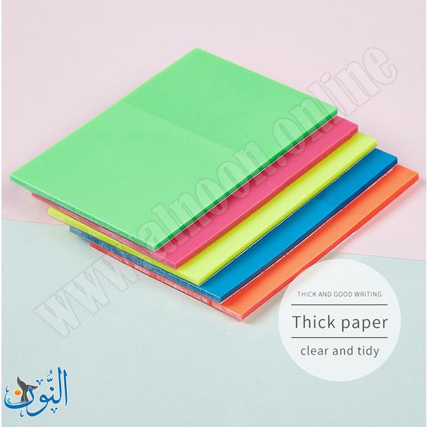 ورق ملاحظات لاصق شفاف الوان مضيئة 75×76 مم – 60 ورقة