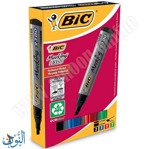 طقم اقلام تخطيط ثابت 4 لون BIC Marking 2300