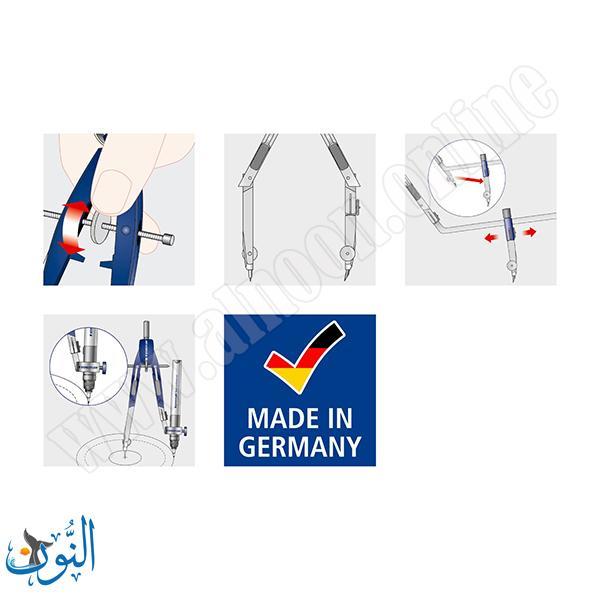 فرجار مدرسي معدني مع ملحقات في علبة صلبة  STAEDTLER  Noris 550 01