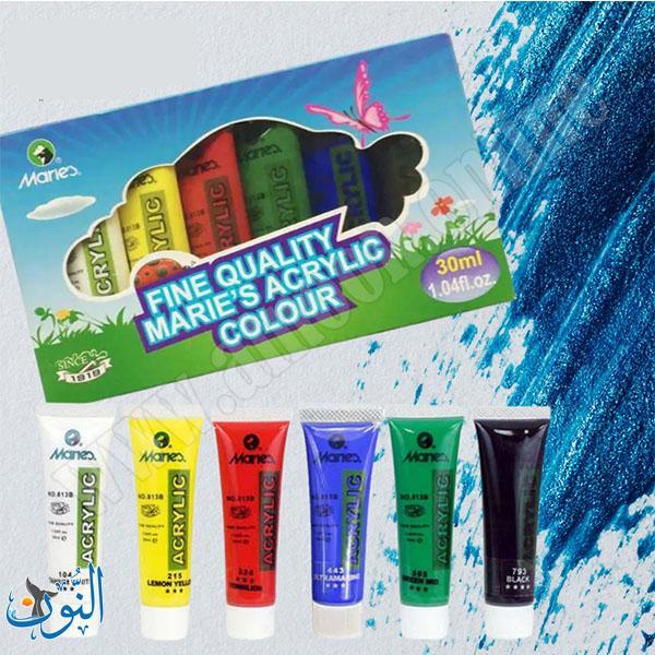 طقم الوان اكريليك 6 لون 30 مل ماريس
