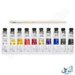 طقم ألوان اكريليك 10 لون 20 مل + فرشاة رسم pebeo studio