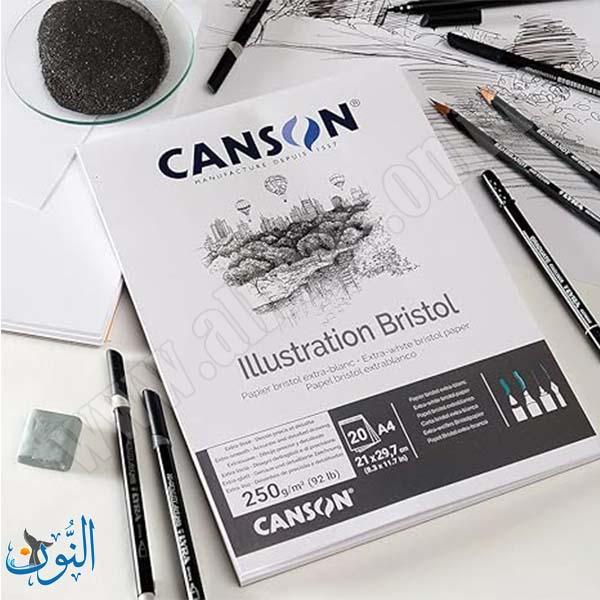 دفتر رسم 250 غم 20 ورقة CANSON Illustration Bristol A4