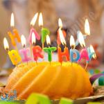 شمع للكعك ملون  HAPPY BITHDAY