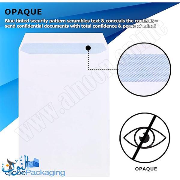 ظرف أبيض لاصق ورق 90 غم