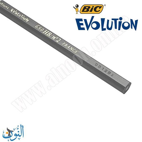 12 قلم رصاص اسود BIC Evolution Black