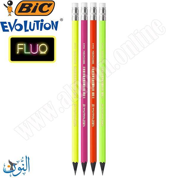 4 اقلام رصاص مع ممحاة BIC FLUO
