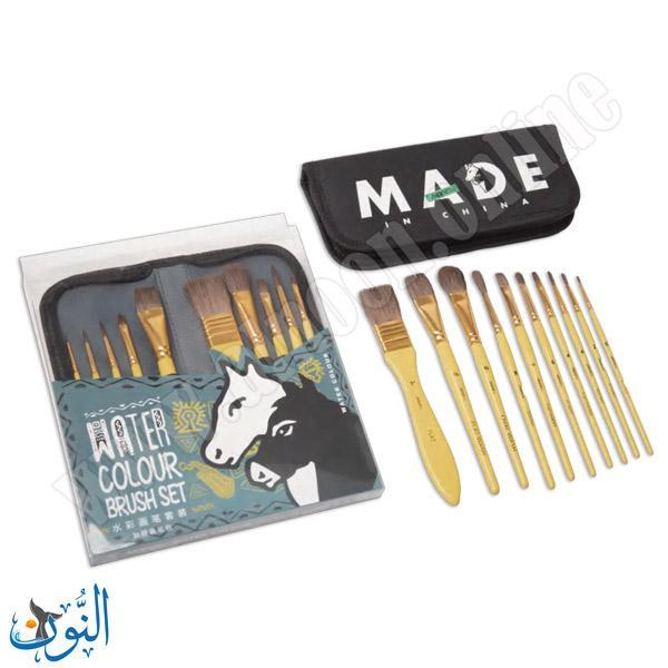 طقم 10فراشي الوان مائية مع حقيبة ماريس