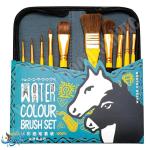 طقم 10فراشي الوان مائية مع حقيبة ماريس