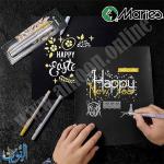 طقم ثلاثة أقلام حبر لزج للكتابة على الورق داكن اللون ماريس