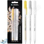 طقم ثلاثة أقلام حبر لزج للكتابة على الورق داكن اللون ماريس