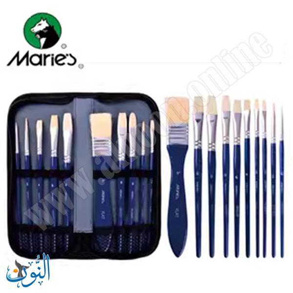 طقم 10فراشي الوان زيتية مع حقيبة ماريس