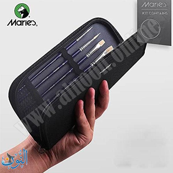 طقم 10فراشي الوان مائية مع حقيبة ماريس