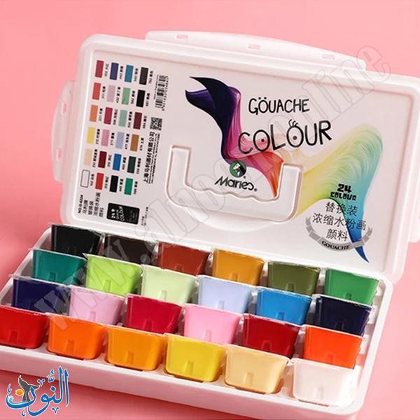 طقم ألوان غواش هلامي مركّز 24 لون عبوات 30 مل ماريس