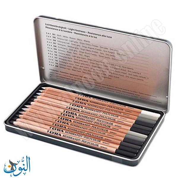 طقم 12 قلم رصاص تدرج رمادي  LYRA POLYCOLOR Pencils