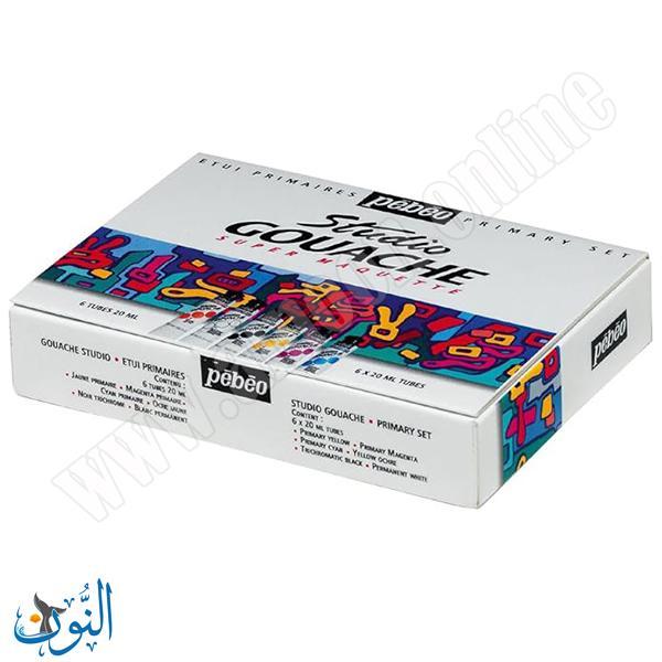 الوان غواش 6 لون 20 مل pebeo Studio Gouache