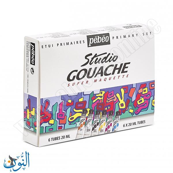 الوان غواش 6 لون 20 مل pebeo Studio Gouache