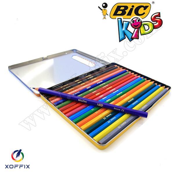 الوان خشب 18 لون علبة معدنية BIC EVOLUTION