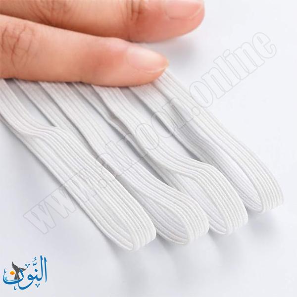 شريط مطاطي أبيض 6 ملم طول 9 متر