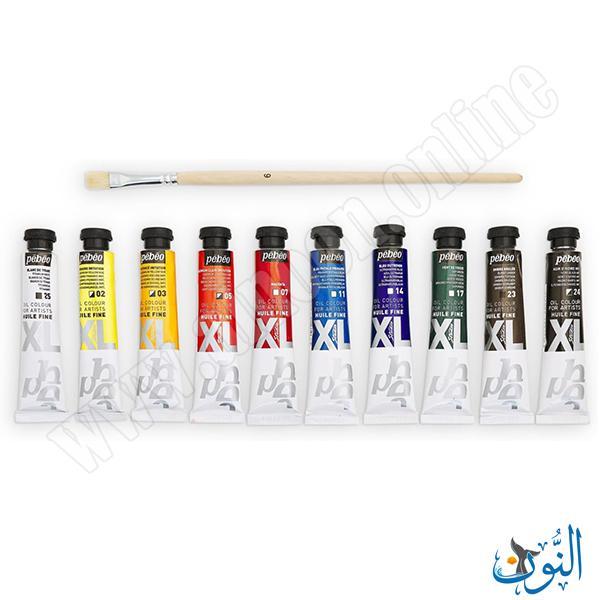 طقم الوان زيتية 10 لون 20 مل + فرشاة pebeo XL